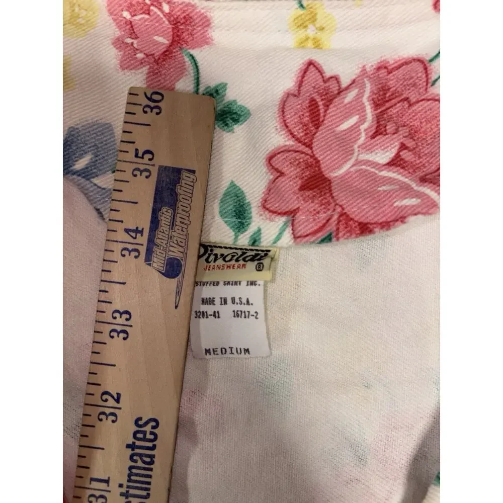 Vintage NWOT Vivaldi Jeanswear Floral Vest Skirt Set USA Made 90s Cottagecore